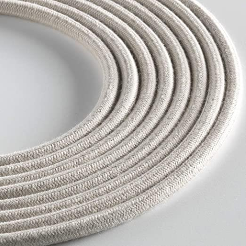 CAVO ELETTRICO TONDO AVVOLTO IN TESSUTO CANVAS BEIGE - 2X0,75MM