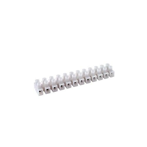 Morsettiera connettore elettrico da 2.5 mmq con morsetti e viti in acciaio zincato bianco FAEG FG25100