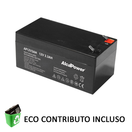 BATTERIA RICARICABILE AL PIOMBO  12V 3,3Ah