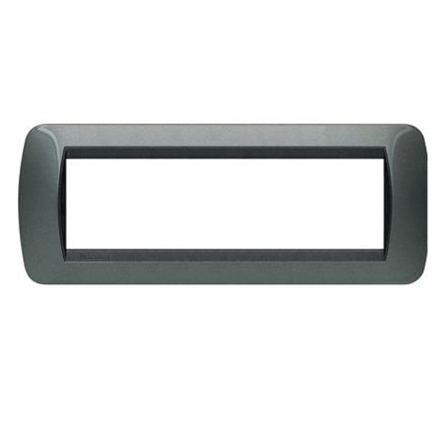 Bticino Living International placca 7 moduli acciaio scuro L4807AC