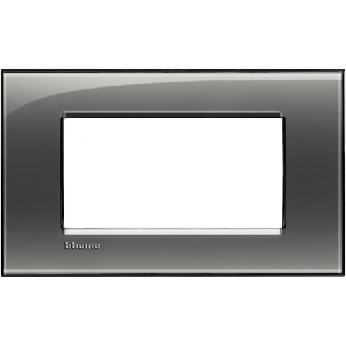 Bticino Livinglight placca 4 moduli quadra colore fumo di Londra LNA4804KF
