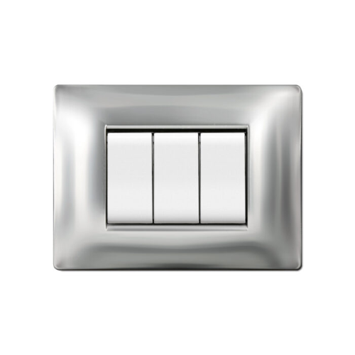 Placca MyLife Q 3 moduli cromo ECL2883CR