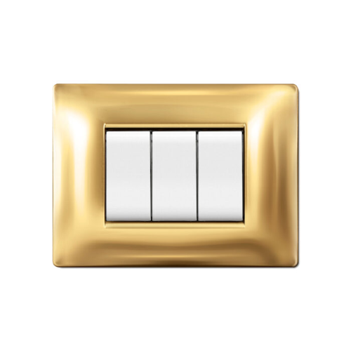 Placca MyLife Q 3 moduli oro ECL2883OR