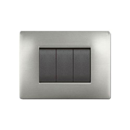 Placca MyLife Q 4 mod.acciaio satinato ECL2884AS