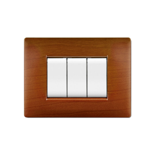 Placca MyLife Q 4 moduli legno chiaro ECL2884LC