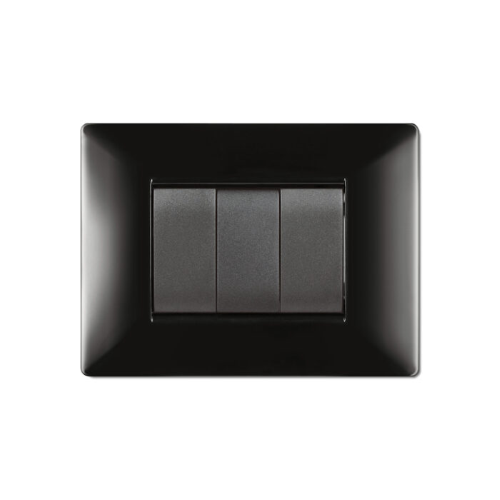 Placca MyLife Q 4 moduli nero ECL2884N