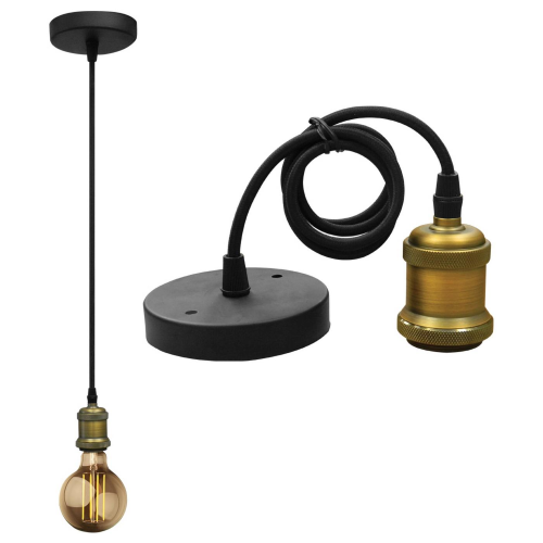 Pendente Soffitto Stile Vintage + portalampada E27