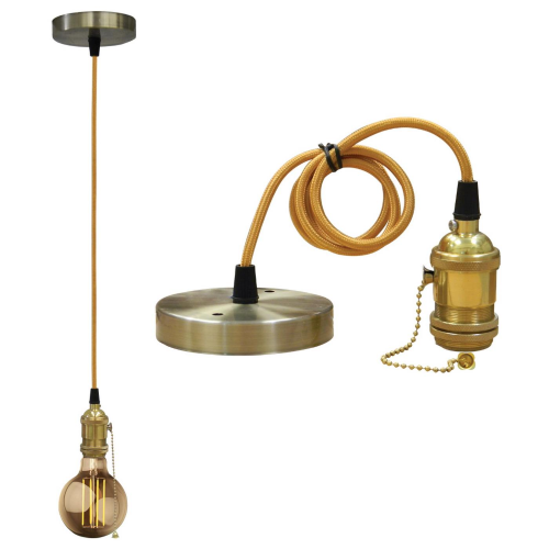 Pendente Soffitto Stile Vintage + portalampada E27