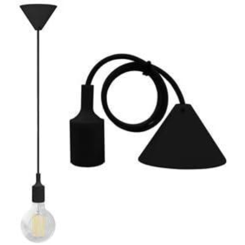 Pendente NERO a Soffitto con cavo e portalampada E27
