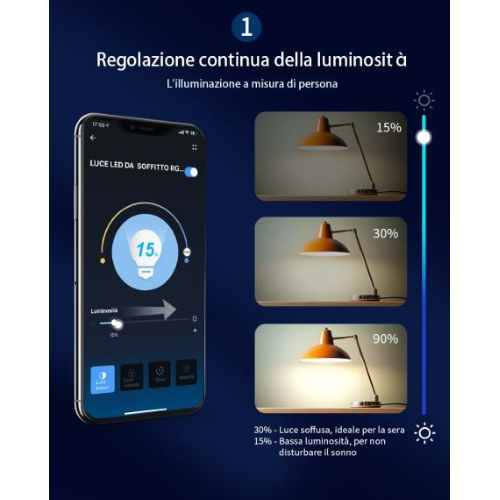 FARO WIFI ALEXA/GOOGLE Installazione da incasso 12w CCT AIGOSTAR 202149