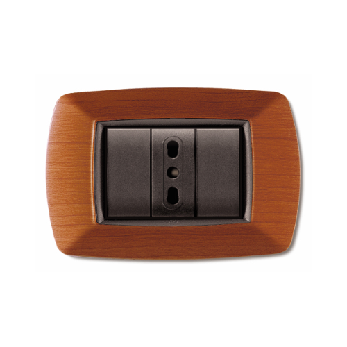 Placca MyLife 3 moduli legno chiaro ECL2983LC
