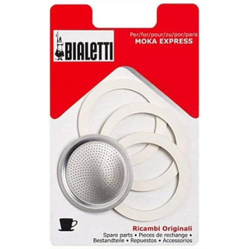 Bialetti Ricambi, Include 3 Guarnizioni e 1 Piastrina,1 TAZZA Compatibili con Moka EXPRESS