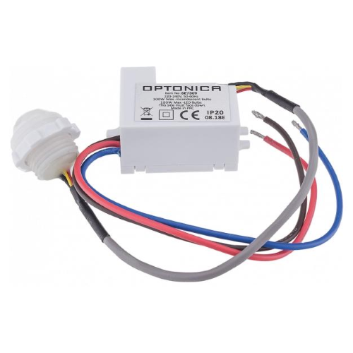Sensore PIR LED IP65 Bianco AC110-240V D:2-10m 120° Lux: