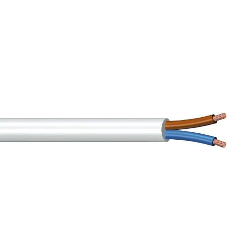 CAVO GOMMATO 2x1MMQ BIANCO H05VV-F 