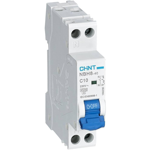 interruttore magnetotermico 10a 1p+n 1 modulo chint 70016