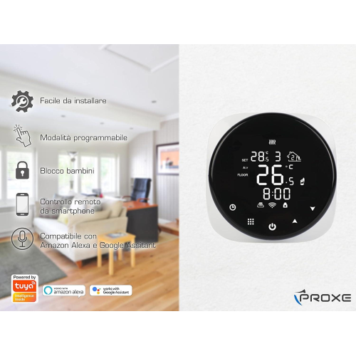 PROXE Cronotermostato Smart Wi-Fi Tuya