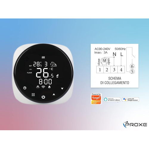 PROXE Cronotermostato Smart Wi-Fi Tuya