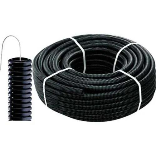 Tubo Corrugato Nero 16mm con tirafilo  Rotolo da 25mt