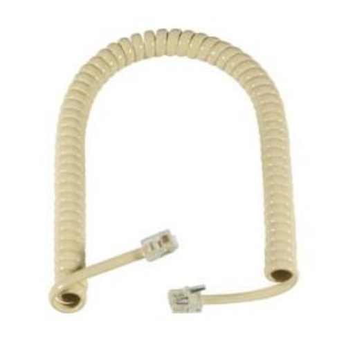 Cavo a spirale per cornetta telefono Spina RJ10 (4P4C) - Spina RJ10 (4P4C), AVORIO, 2m