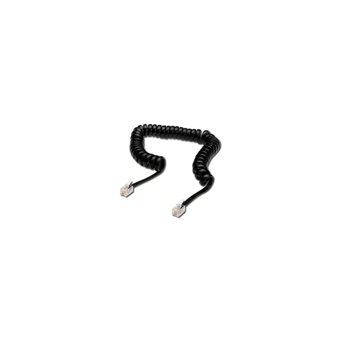 Cavo a spirale per cornetta telefono Spina RJ10 (4P4C) - Spina RJ10 (4P4C), NERO, 2METRI