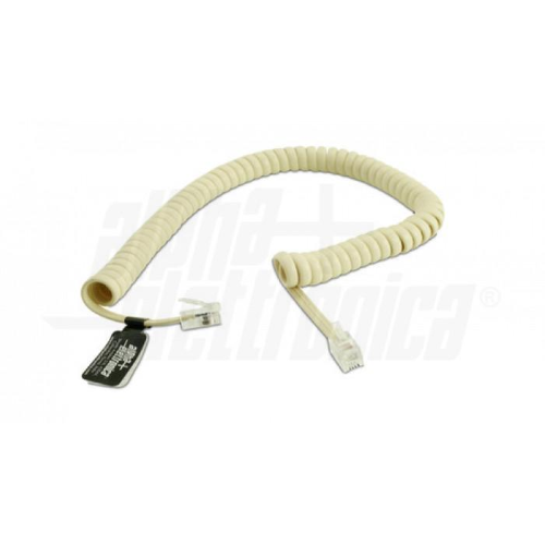 Cavo a spirale per cornetta telefono Spina RJ10 (4P4C) - Spina RJ10 (4P4C), AVORIO, 5 MT