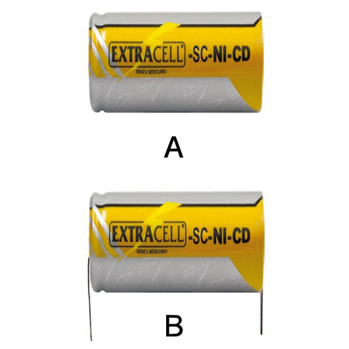 BATTERIE RICARICABILI NI-CD TIPO SC 1,2V - 2,0AH CON TERMINALI A SALDARE (FOTO B)