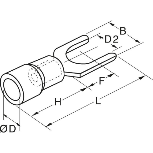 CAPICORDA A FORCELLA BLU    CAVO 2,5- Ø INTERNO 5,3 