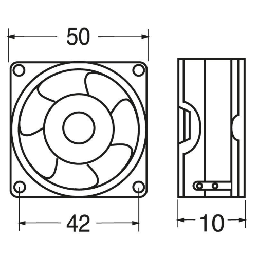VENTILATORE DI RAFFREDDAMENTO ASSIALE 12V 50x50x10 mm