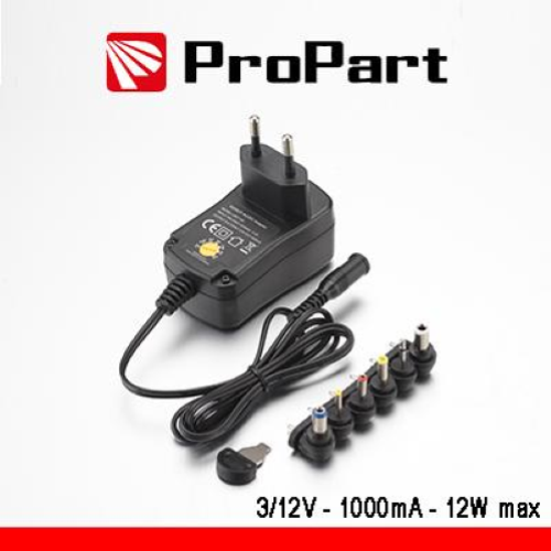 ALIMENTATORE REGOLABILE 3-12 1A     12WATT