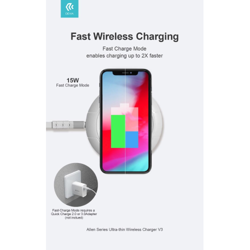 Caricabatterie Allen wireless ultrasottile V3 15 W