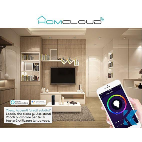 Homcloud EE-45WG10 Domotica Faretto GU10 ad incasso Wi-FI RGB+BIANCO CALDO dimmerabile