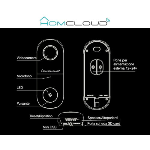 VIDEOCITOFONO CAMPANELLO WIFI 5S OUTDOOR