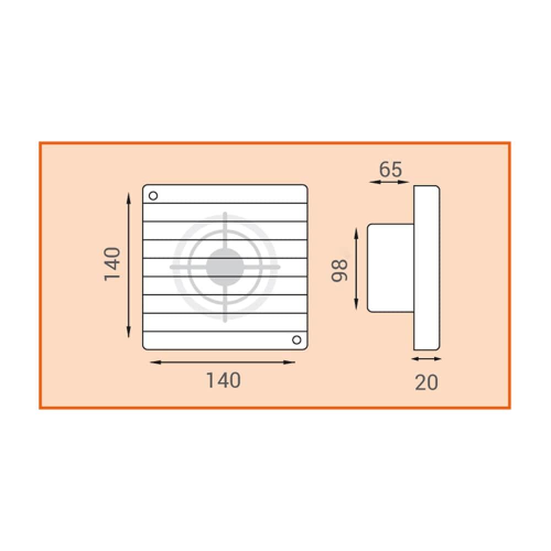 ASPIRATORE ELETTRICO ASSIALE LUX T100 BIANCO FORO MM.100