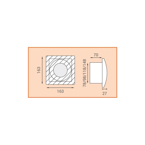 ASPIRATORE MURO D.100 110MCUBI/H LUX103