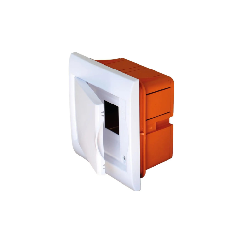 Centralino da Incasso 8 Moduli DIN con Portello Bianco, Completo di cassetta ad incasso, Cornice Bianca, IP40 FAEG FG14608