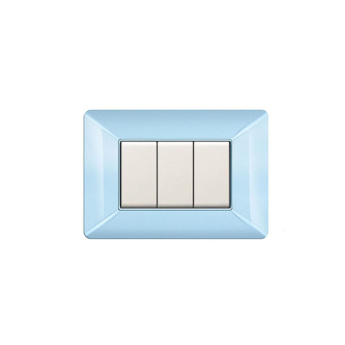 Elettrocanali ECSE9803PA Placca 3 moduli AZZURRO PASTELLO