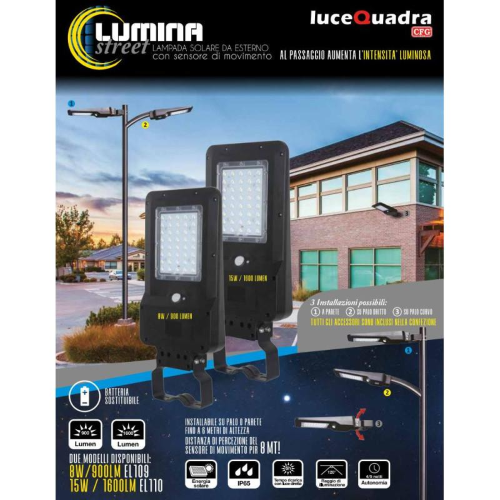 CFG - EL110 - Lampada solare LUMINA STREET 1600 lumen