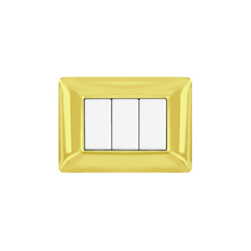 Elettrocanali ECSE9806OR Placca 6 moduli ORO LUCIDO