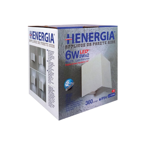 APPLIQUE BIANCO LAMPADA AIDA 6 WATT NATURALE REGOLABILE