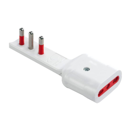 ADATTATORE ULTRAPIATTO 16A ROSI 2P+T - presa 10/16A 2P+T, Col. Bianco  