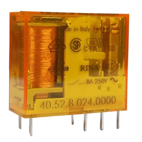 Mini Relè Finder 2 scambi 8A bobina 24VAC alternata 405280240000