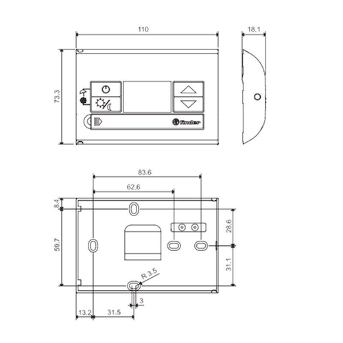 Termostato Finder Da Parete Nero 1 Contatto DC 1T3190032000