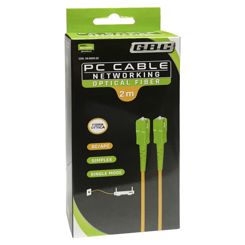 CAVO PATCH FIBRA OTTICA SC/APC SC/APC SIMPLEX MONOMODALE 2M GBC