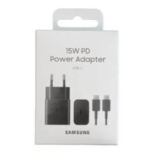 SAMSUNG CARICATORE 15W EP-T1510X PD USB-C + CAVO 1M USB-C BLACK