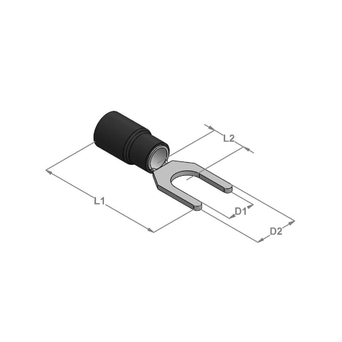 CAPICORDA PREISOLATO A FORCELLA 1.5X5 ROSSA