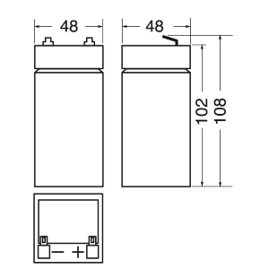 BATTERIA RICARICABILE AL PIOMBO ERMETICO 4V - 4,5Ah 