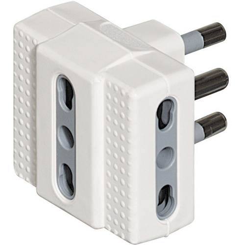BTICINO Adattatore TRIS - 3 prese bipasso 10/16A e spina 16A bianco S3604DE