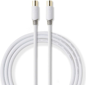 CAVO GOLD PLATED  TV SPINA MASCHIO IEC - SPINA MASCHIO IEC 2m BIANCO