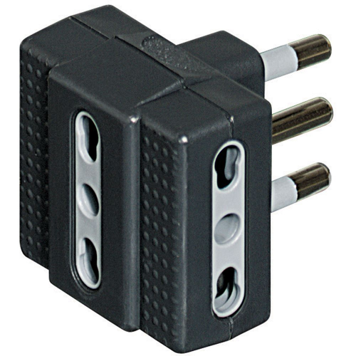 BTICINO Adattatore TRIS- 3 prese bipasso 10/16A e spina 16A antracite S3604GE