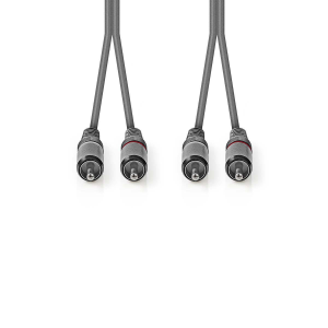 Cavo audio stereo 2x RCA maschio | 2x RCA maschio | Nichelato | 1,50 m 